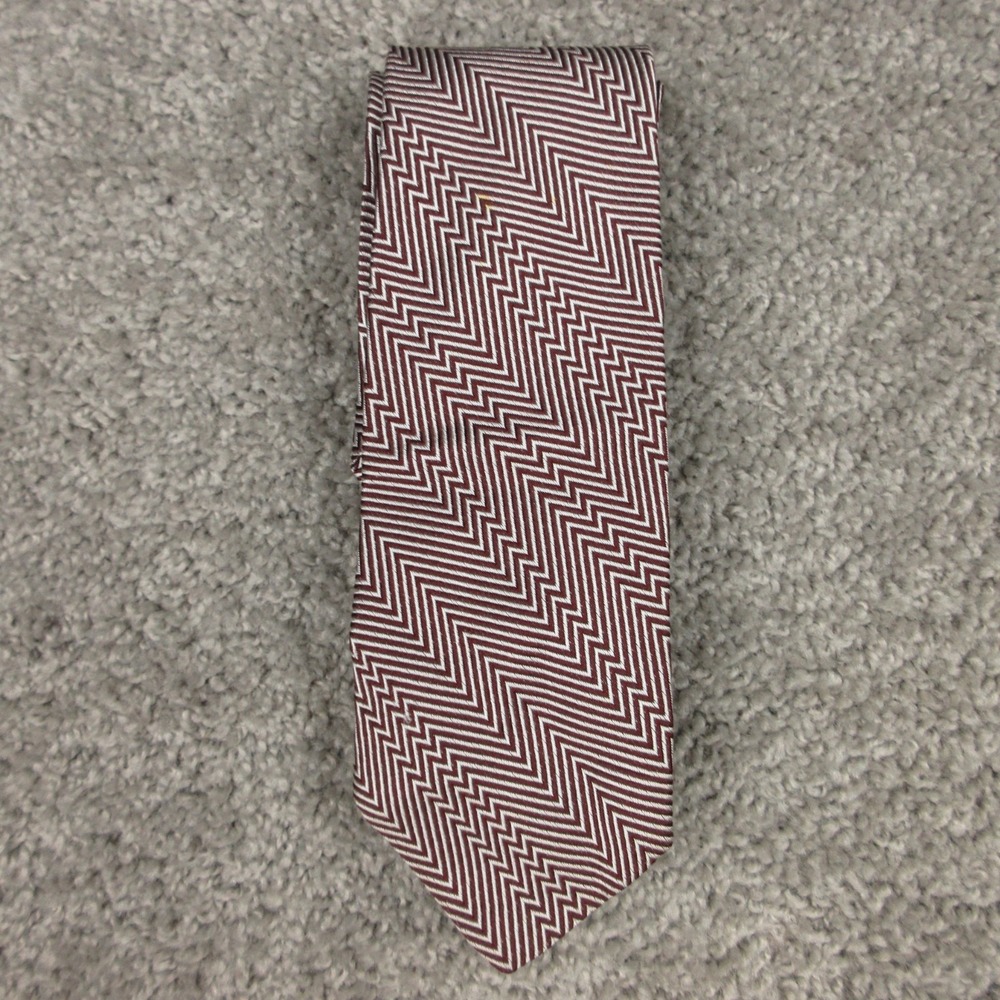 Vintage Brooks Brothers Tie Mens Red Striped Silk Made In Italy Makers Necktie‎